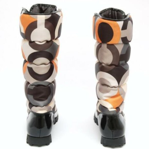 Coach Optic JOLT Art Nylon/Patent Leather Boot 5.5 - Picture 4 of 11